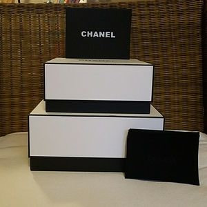 Authentic Chanel Gift Boxes x 3 + 2 storage bags